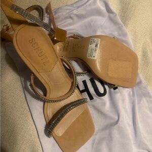 SCHUTZ Beige Heels with Metallic Details